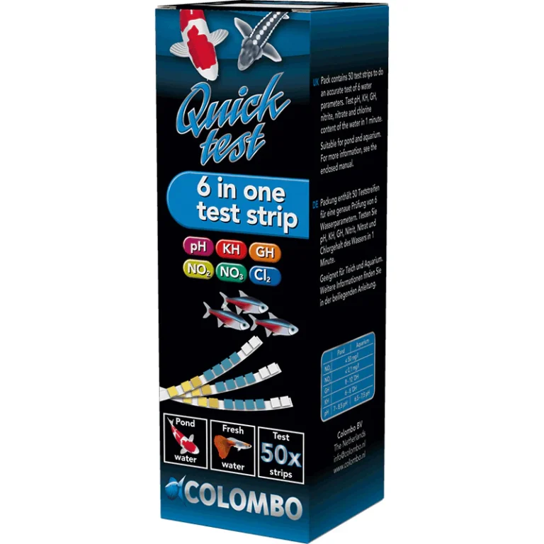 Colombo 6-in-1 aquarium water test strips box